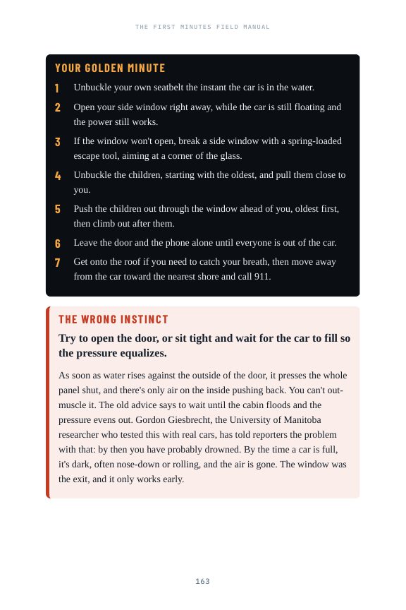 Inside page showing the Your Golden Minute steps and The Wrong Instinct